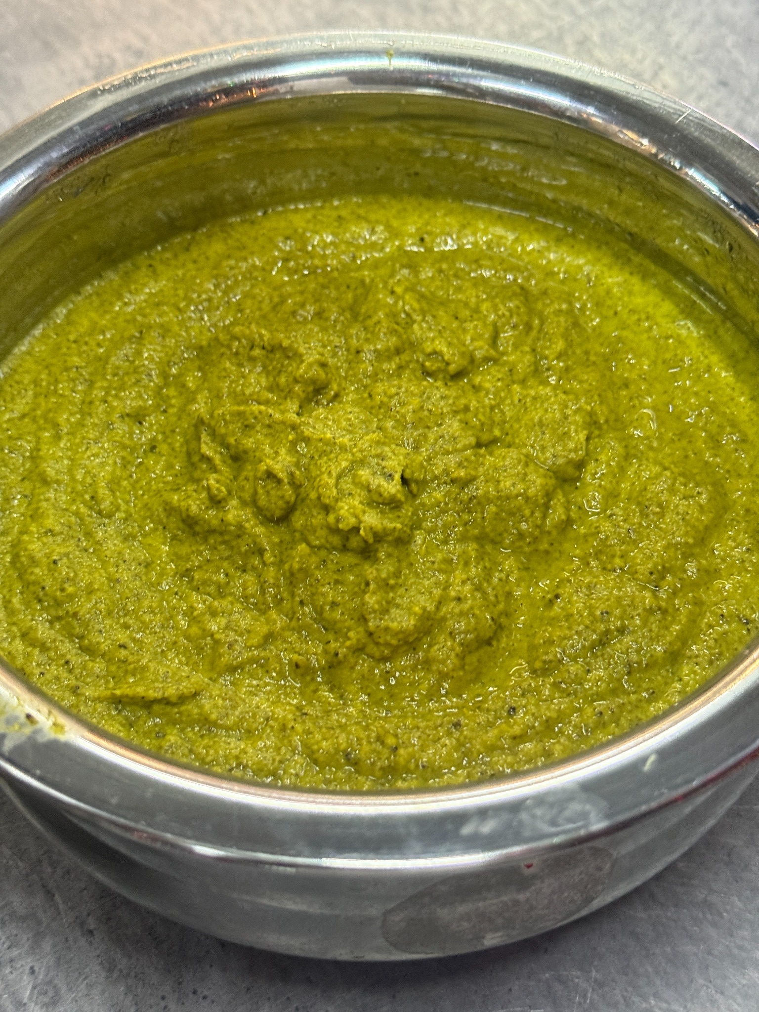Freshly prepared mint chutney
