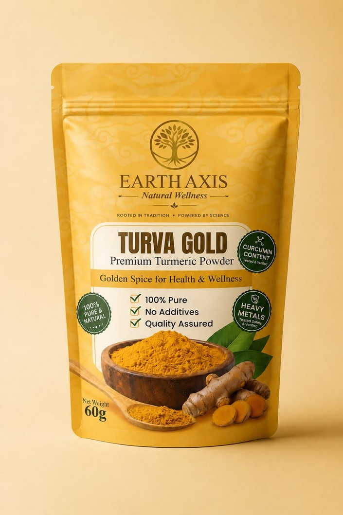 Turva Gold pure turmeric powder pouch